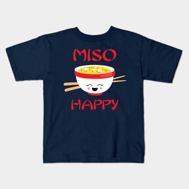 Kawaii Miso Happy Kids T-Shirt by PinkInkArt